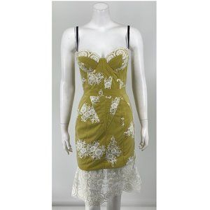 NEW X BY NBD Lace Midi Dress Yellow Small J66